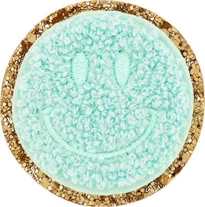 Stoney Clover Lane Cotton Candy Glitter Varsity Smiley Face Patch In Blue