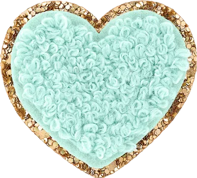 Stoney Clover Lane Cotton Candy Mini Glitter Varsity Heart Patch In Blue
