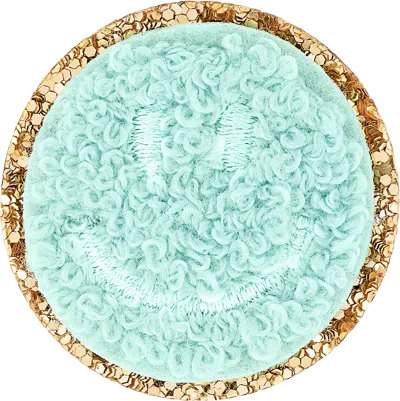 Stoney Clover Lane Cotton Candy Mini Glitter Varsity Smiley Face Patch In Green