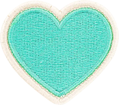 Stoney Clover Lane Cotton Candy Rolled Embroidery Heart Patch In Green