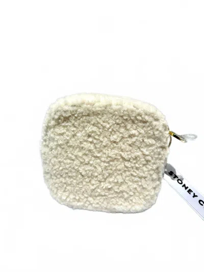 Stoney Clover Lane Cozy Mini Sherpa Pouch In Marshmallow In White