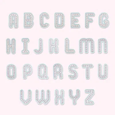 Stoney Clover Lane Crystal Pastel Letter Patch In Pink