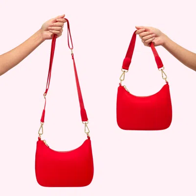 Stoney Clover Lane Curved Crossbody Bag In Red