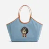 Stoney Clover Lane Custom Hand Embroidered Pet Face Denim Scoop Tote