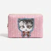 Stoney Clover Lane Custom Hand Embroidered Pet Face Large Quilted Pouch Made With Liberty Fabric