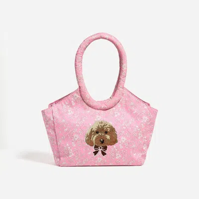 Stoney Clover Lane Custom Hand Embroidered Pet Face Scoop Tote Made With Liberty Fabric
