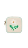 Stoney Clover Lane Daisy Canvas Mini Pouch In Neutral