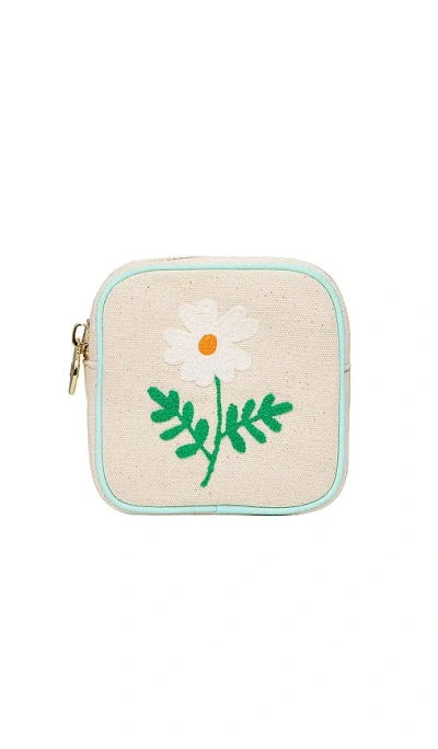 Stoney Clover Lane Daisy Canvas Mini Pouch In Multi