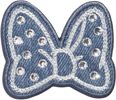 Stoney Clover Lane Denim Minnie Mouse Bow With Crystals Patch In Blue