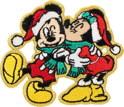 Stoney Clover Lane Disney Holiday Mickey & Minnie Patch In Animal Print