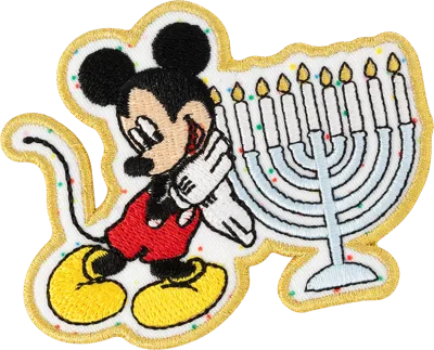 Stoney Clover Lane Disney Menorah Mickey Mouse Patch In Black