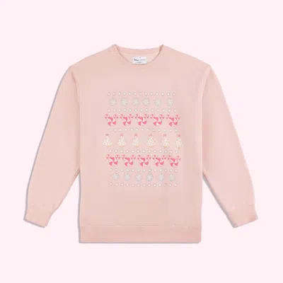 Stoney Clover Lane Disney Mickey & Minnie's Holiday Collection Pink Sweatshirt