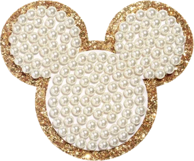 Stoney Clover Lane Disney Mickey Mouse Large Glitter Pearl Patch In Neutral