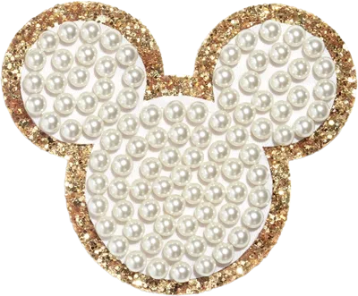 Stoney Clover Lane Disney Mickey Mouse Small Glitter Pearl Patch In Gold