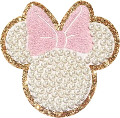 Stoney Clover Lane Disney Minnie Mouse Large Glitter Pearl Patch In Multi