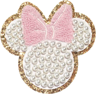 Stoney Clover Lane Disney Minnie Mouse Small Glitter Pearl Patch In Metallic