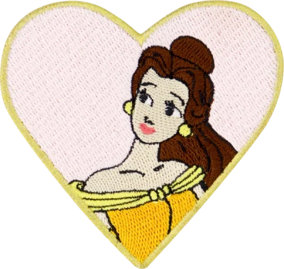 Stoney Clover Lane Disney Princess Belle Heart Patch In Yellow