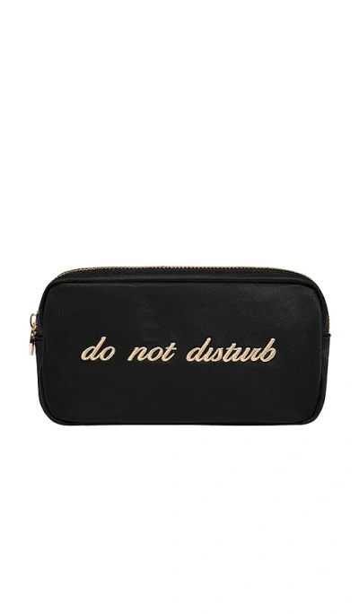 Stoney Clover Lane Do Not Disturb  Embroidered Small Pouch In Black