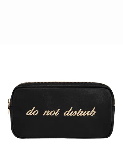 Stoney Clover Lane Do Not Disturb Embroidered Small Pouch In Black