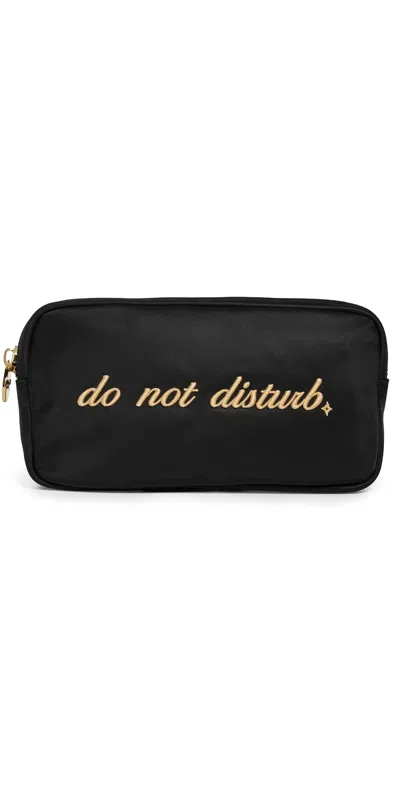 Stoney Clover Lane Do Not Disturb Embroidered Small Pouch Noir In Black