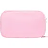 Stoney Clover Lane Double Zip Nylon Pouch In Pink