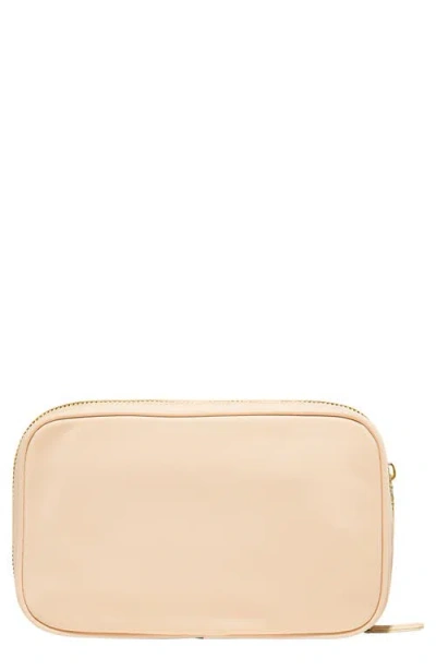 Stoney Clover Lane Double Zip Nylon Pouch In Sand