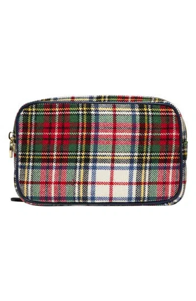 Stoney Clover Lane Double Zip Plaid Pouch In Multi