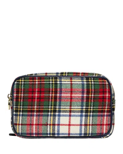 Stoney Clover Lane Double Zip Plaid Pouch In Primary Plaid