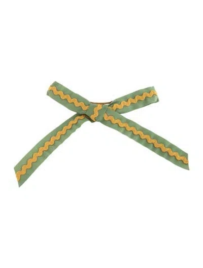 Pre-owned Stoney Clover Lane Embroidered Bow Hairpin In Neutrals