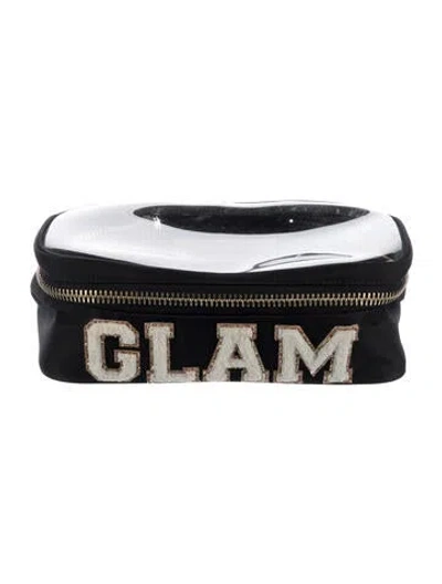 Pre-owned Stoney Clover Lane Embroidered Cosmetic Bag In Black