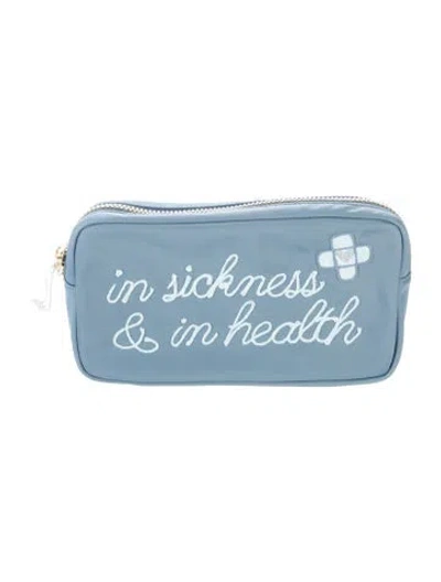 Pre-owned Stoney Clover Lane Embroidered Cosmetic Bag W/tags In Blue