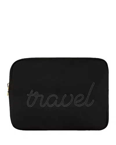 Stoney Clover Lane Embroidered Large Pouch In Noir