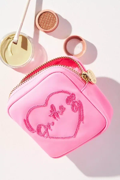Stoney Clover Lane Embroidered Mini Pouch In Pink