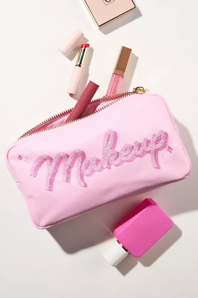 Stoney Clover Lane Embroidered Small Pouch In Pink