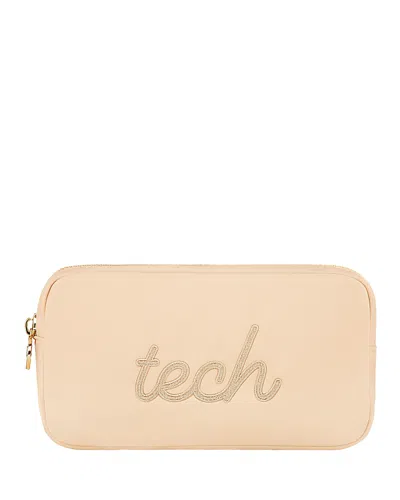 Stoney Clover Lane Bubblegum Makeup Embroidered Pouch In Sand
