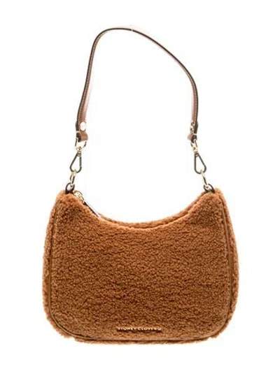 Pre-owned Stoney Clover Lane Faux Fur Top Handle Bag W/ Tags In Brown