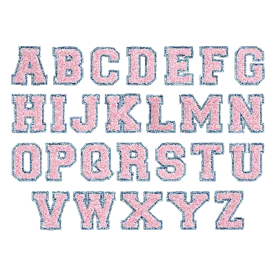 Stoney Clover Lane Flamingo Denim Varsity Letter Patch