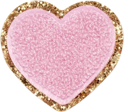 Stoney Clover Lane Flamingo Glitter Varsity Heart Patch In Pink