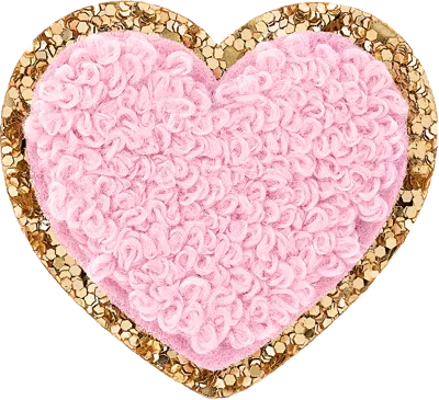 Stoney Clover Lane Flamingo Mini Glitter Varsity Heart Patch In Pink