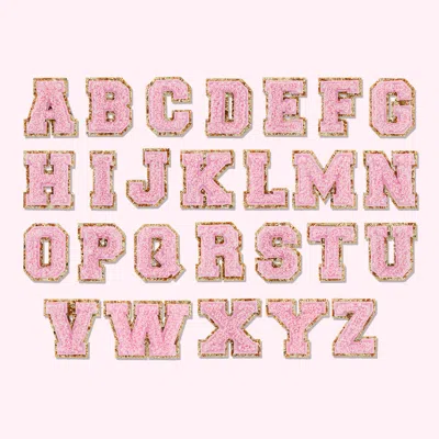 Stoney Clover Lane Flamingo Mini Glitter Varsity Letter Patch In Pink