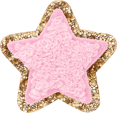 Stoney Clover Lane Flamingo Mini Glitter Varsity Star Patch In Pink