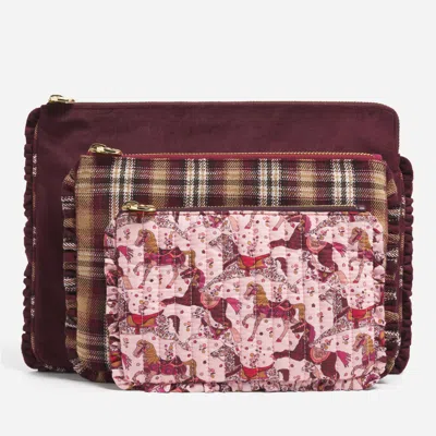 Stoney Clover Lane Yee Haw Diva Set Of 3 Pouches In Multi