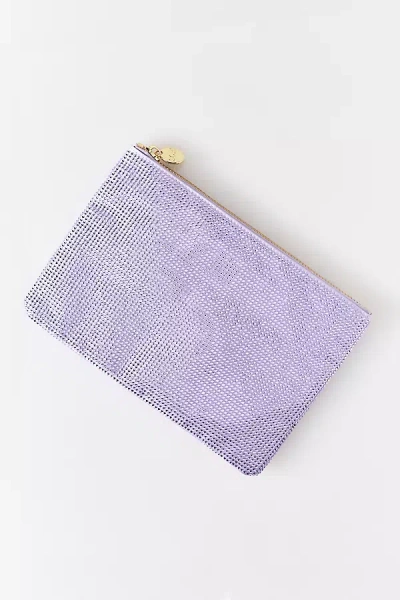 Stoney Clover Lane Flat Sparkle Pouch In Purple