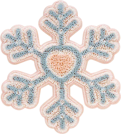 Stoney Clover Lane Flocked Snowflake Patch In Blue