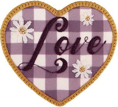 Stoney Clover Lane Gingham Love Patch In Purple