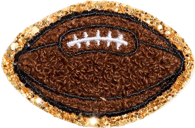 Stoney Clover Lane Glitter Varsity Football Patch In Brown