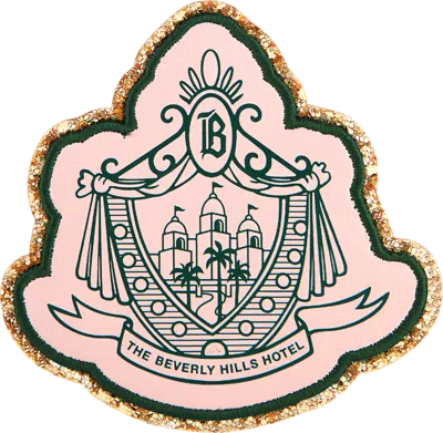 Stoney Clover Lane Glitter Varsity The Beverly Hills Hotel Crest Patch In Pink