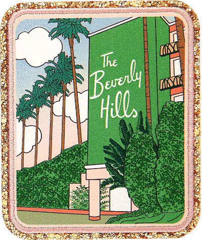 Stoney Clover Lane Glitter Varsity The Beverly Hills Hotel Facade Patch In Multi