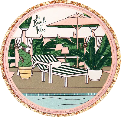 Stoney Clover Lane Glitter Varsity The Beverly Hills Hotel Poolside Patch In Multi