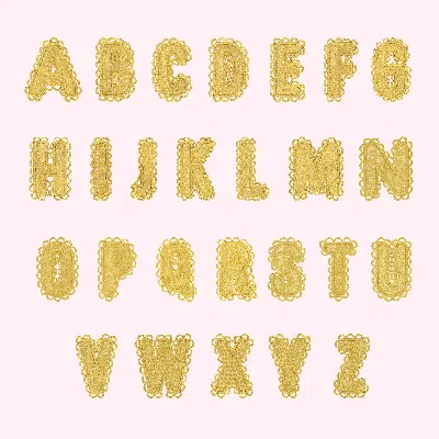 Stoney Clover Lane Gold Scalloped Letter Patch In Pink